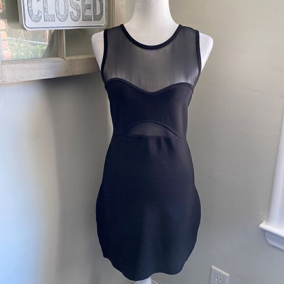 MARCIANO Mesh Cut Out Bodycon Dress - Picture 1 of 9